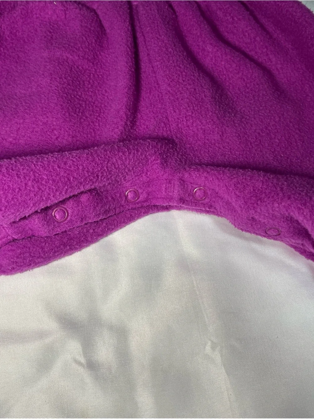 Vintage Carter’s Fleece Sleeveless Romper Baby Girls 0-3M Purple Chicken